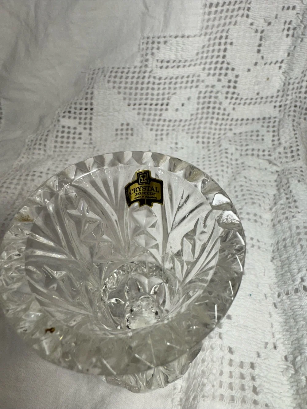 Lead Crystal-Style Clear Cut Glass Bud Vase -